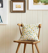 Tracy & Co Daisies Embroidered Pillow - Khaki