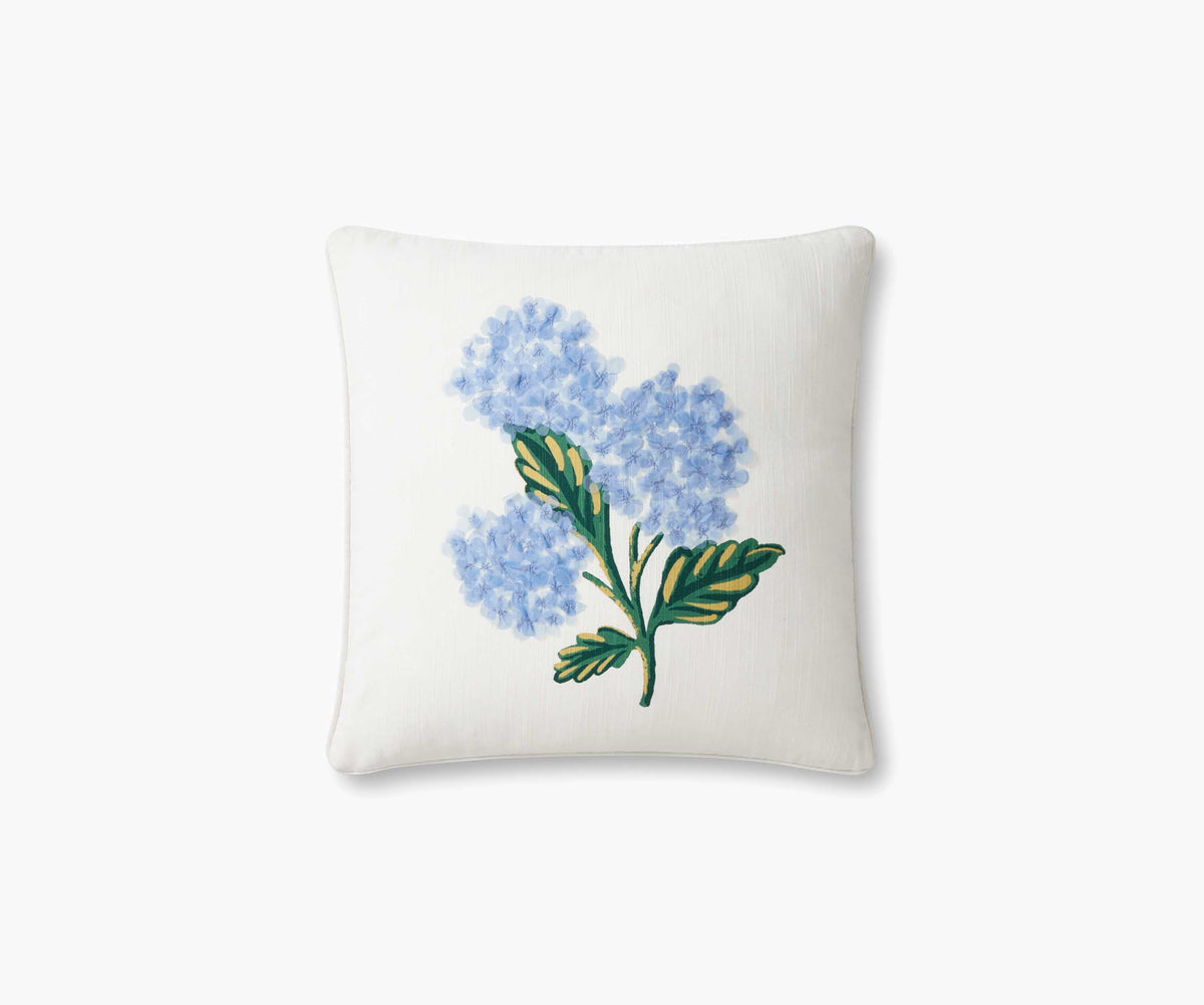 Tracy & Co Hydrangea Bouquet Embellished Pillow - Cream