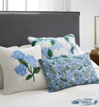 Tracy & Co Hydrangea Bouquet Embellished Pillow - Cream