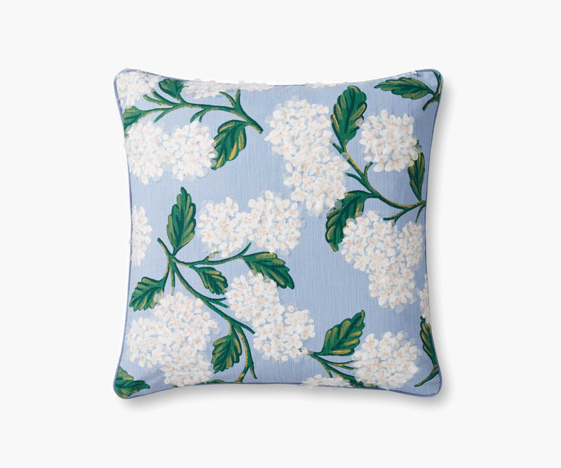 Tracy & Co Hydrangea Embellished Pillow - Blue