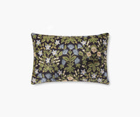 Tracy & Co Mughal Rose Embroidered Lumbar Pillow - Black