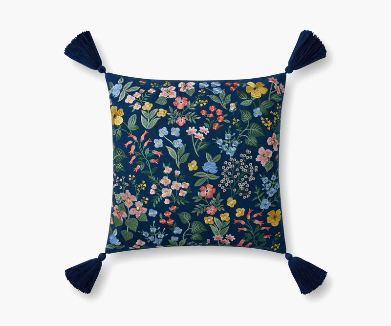 Tracy & Co Mayfair Embroidered Pillow - Navy