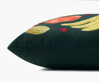 Tracy & Co Fruit Stand Embroidered Pillow - Green