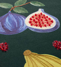 Tracy & Co Fruit Stand Embroidered Pillow - Green