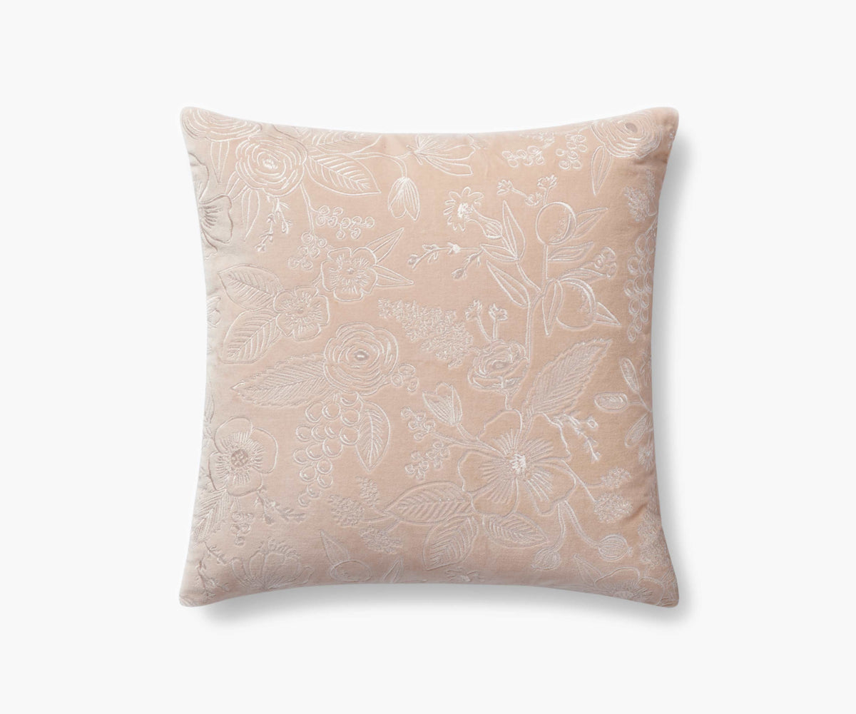 Tracy & Co Colette Embroidered Pillow - Blush