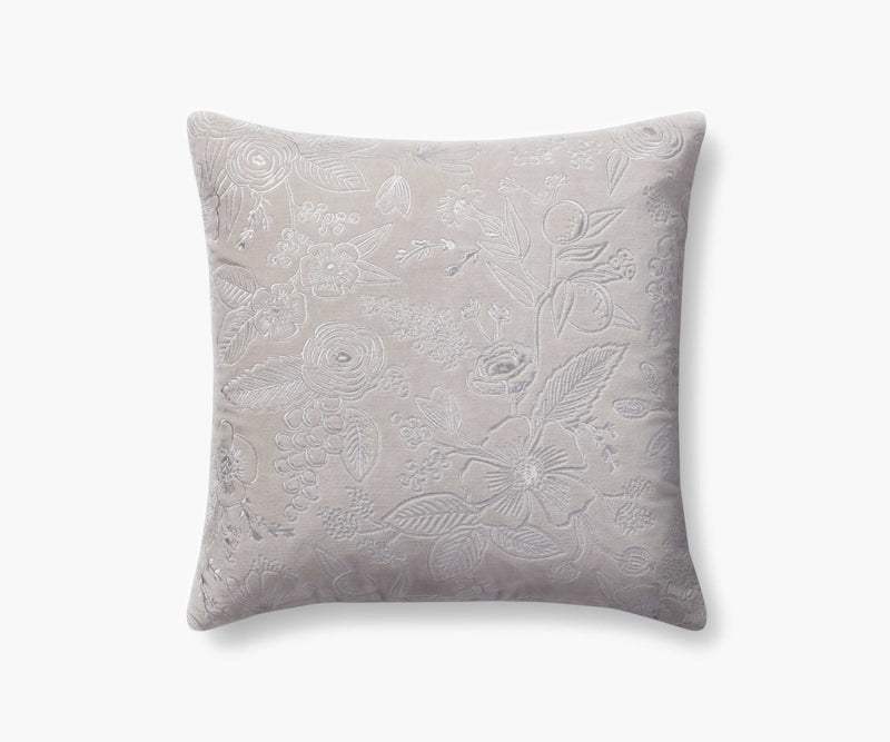 Tracy & Co Colette Embroidered Pillow - Grey