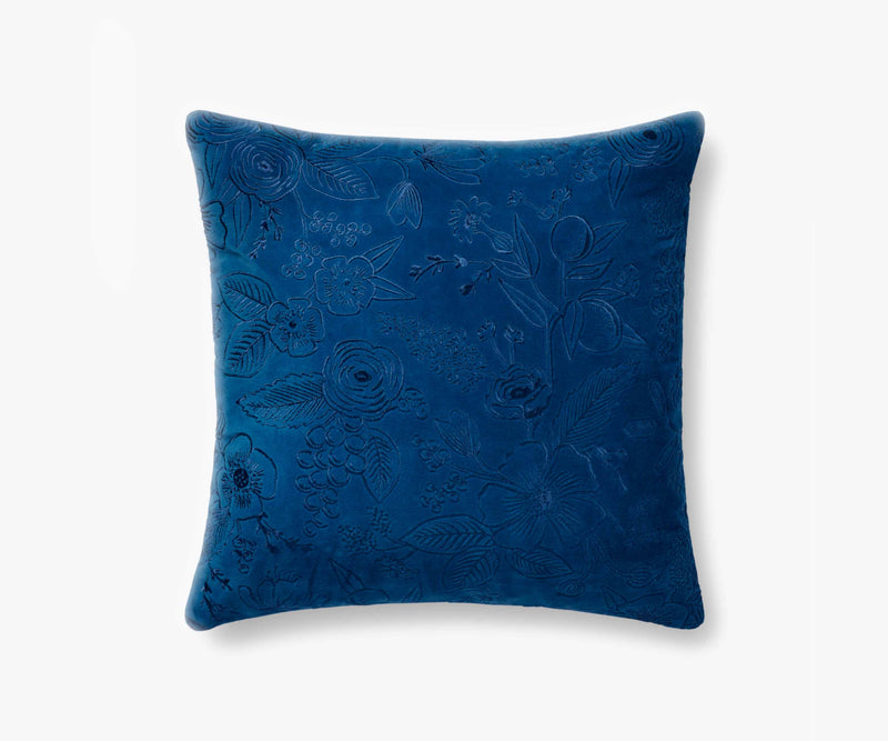 Tracy & Co Colette Embroidered Pillow - Blue