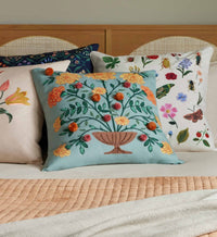 Tracy & Co Curio Embroidered Pillow - White