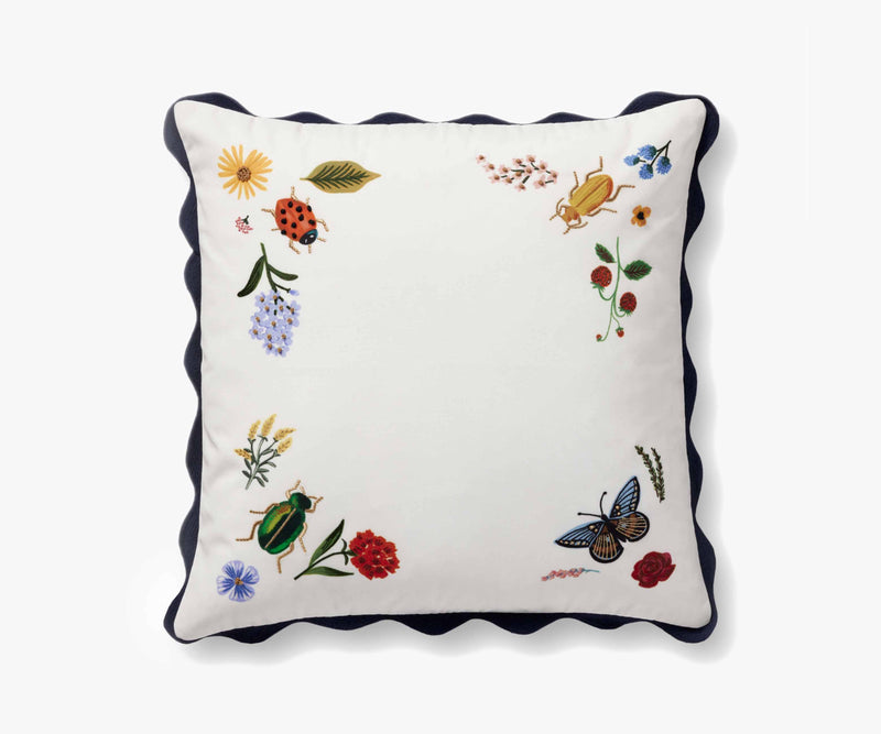 Tracy & Co Curio Vignette Embroidered Pillow - White