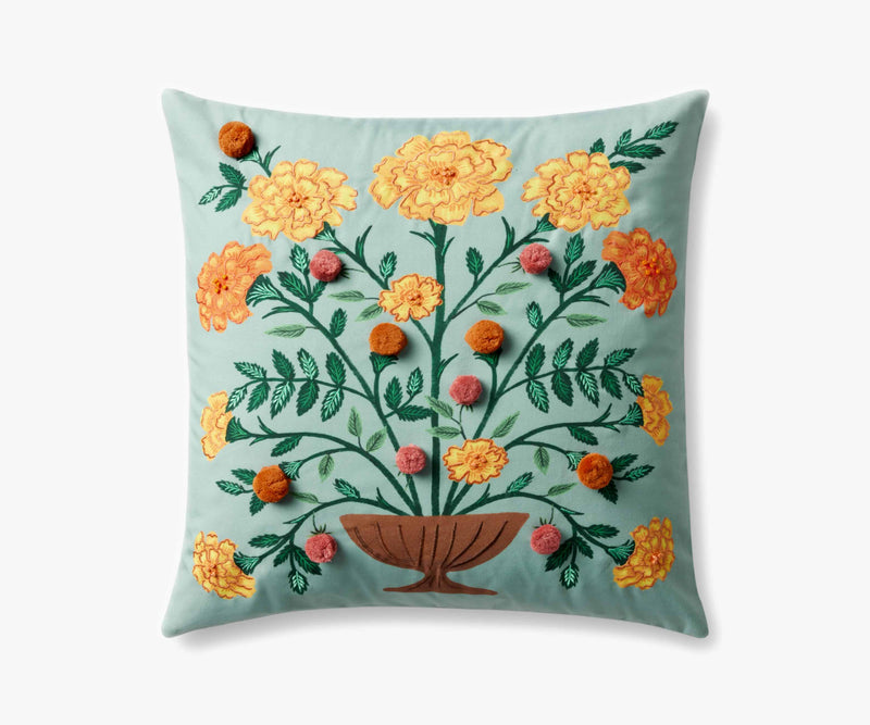 Tracy & Co Marisol Embroidered Pillow - Light Green
