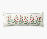 Tracy & Co Embroidered Lumbar Pillow Cover - Strawberries