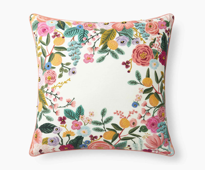 Tracy & Co Embroidered Pillow Cover - Garden Party