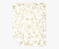 Tracy & Co Aviary Peel & Stick Wallpaper Sample - Metallic Gold & Cream