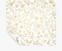 Tracy & Co Aviary Peel & Stick Wallpaper - Metallic Gold & Cream