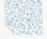 Tracy & Co Aviary Peel & Stick Wallpaper - Blue & Cream