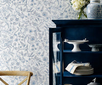 Tracy & Co Aviary Peel & Stick Wallpaper Sample - Blue & Cream