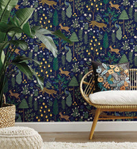 Tracy & Co Menagerie Peel & Stick Wallpaper - Navy
