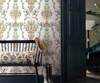 Tracy & Co Luxembourg Peel & Stick Wallpaper Sample - White Multi