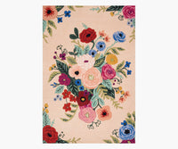 Tracy & Co Les Fleurs Juliet Rose Bouquet Wool-Hooked Rug - Blush