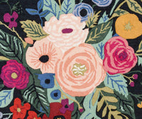 Tracy & Co Les Fleurs Juliet Rose Bouquet Wool-Hooked Rug - Black