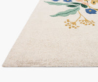 Tracy & Co Les Fleurs Floral Vines Wool-Hooked Rug - Ivory
