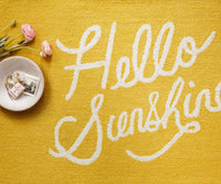 Tracy & Co Minnie Hello Sunshine Wool-Hooked Rug - Yellow