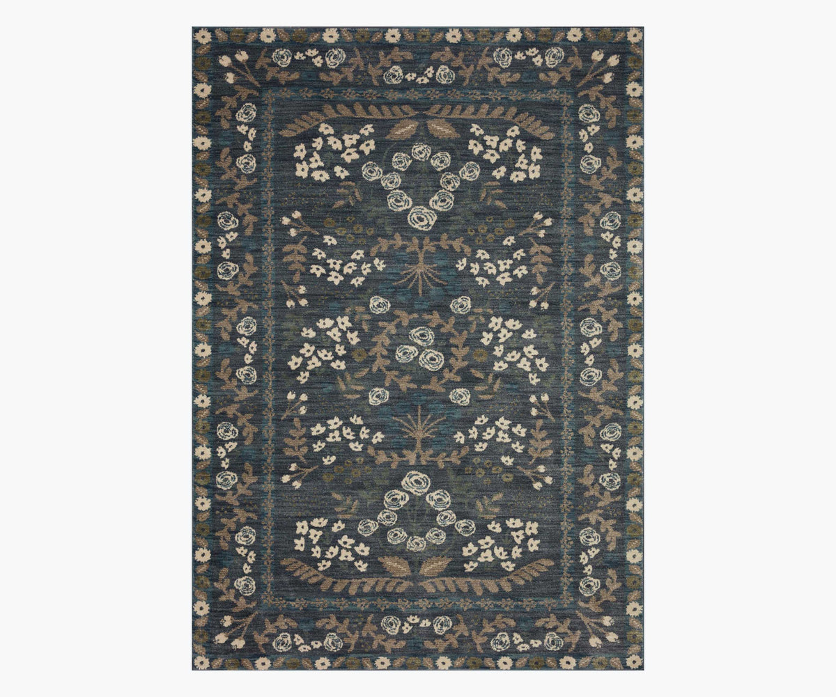 Tracy & Co Fiore Florence Power Loomed Rug - Navy & Grey