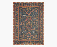Tracy & Co Fiore Florence Power Loomed Rug - Navy & Rust
