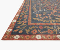 Tracy & Co Fiore Florence Power Loomed Rug - Navy & Rust