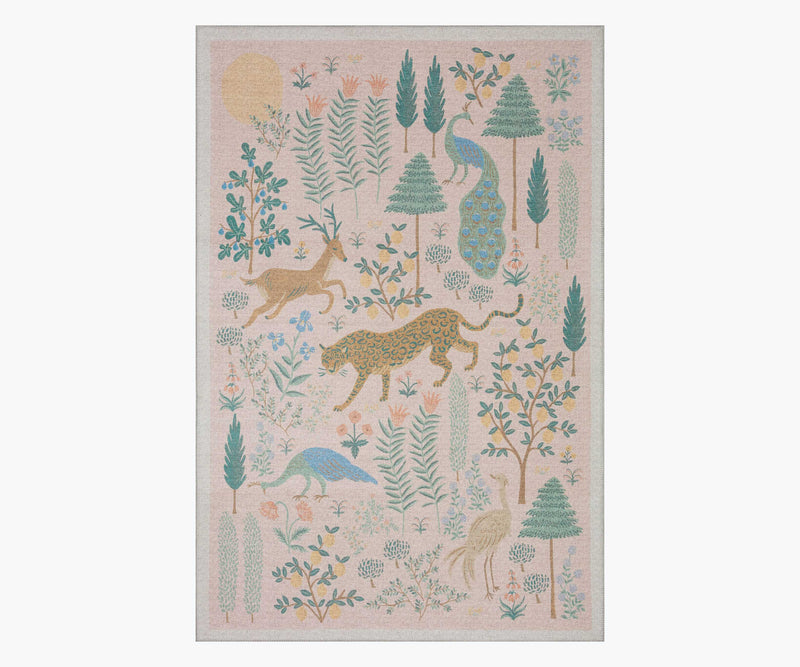 Tracy & Co Menagerie Les Fauves Printed Rug - Blush