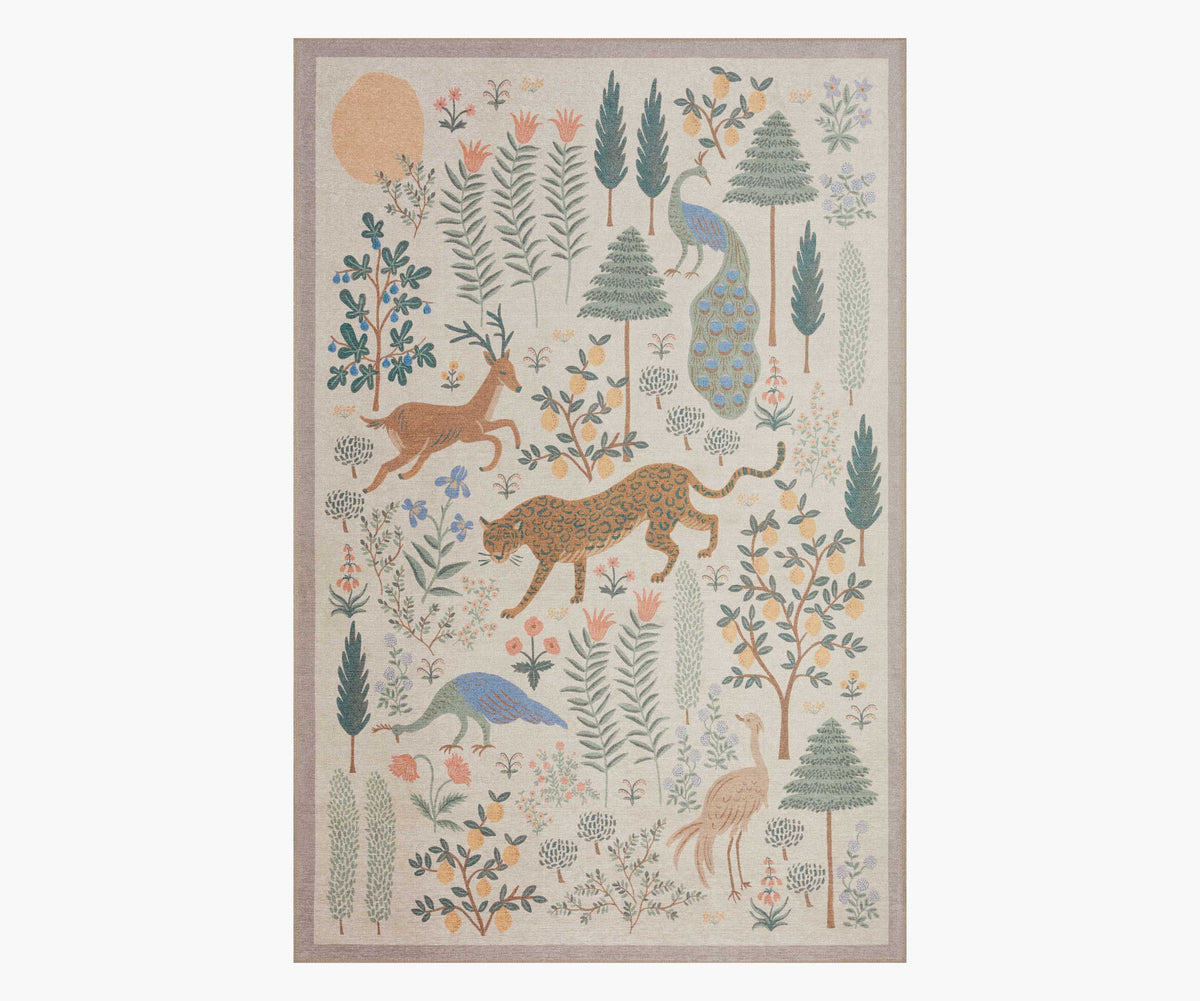 Tracy & Co Menagerie Les Fauves Printed Rug - Cream