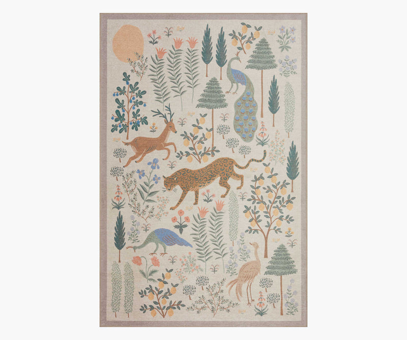 Tracy & Co Menagerie Les Fauves Printed Rug - Cream