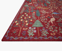 Tracy & Co Menagerie Forest Printed Rug - Crimson