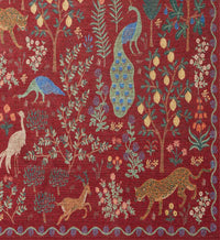 Tracy & Co Menagerie Forest Printed Rug - Crimson