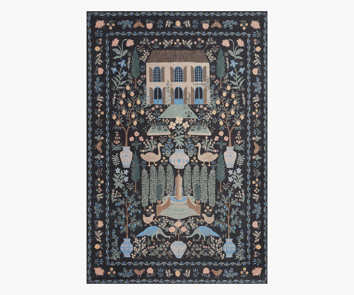 Tracy & Co Menagerie Camont Printed Rug - Black