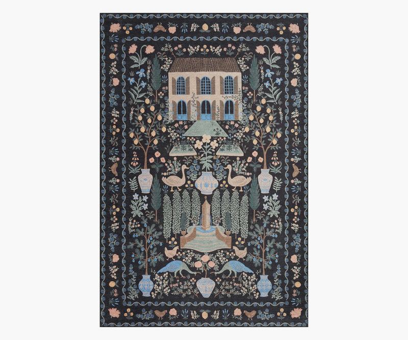 Tracy & Co Menagerie Camont Printed Rug - Black