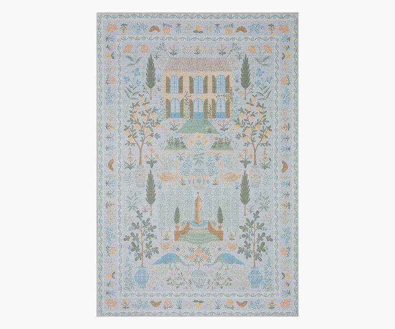 Tracy & Co Menagerie Camont Printed Rug - Light Blue