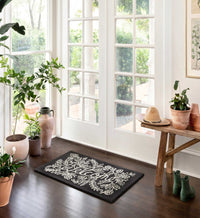 Tracy & Co Minnie Welcome Wool-Hooked Rug - Black