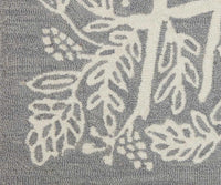 Tracy & Co Minnie Hello Wool-Hooked Rug - Grey