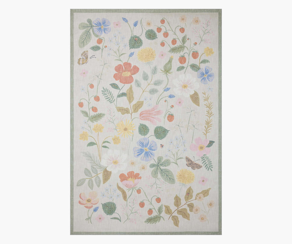 Tracy & Co Cotswolds Strawberry Fields Power Loomed Rug - Ivory