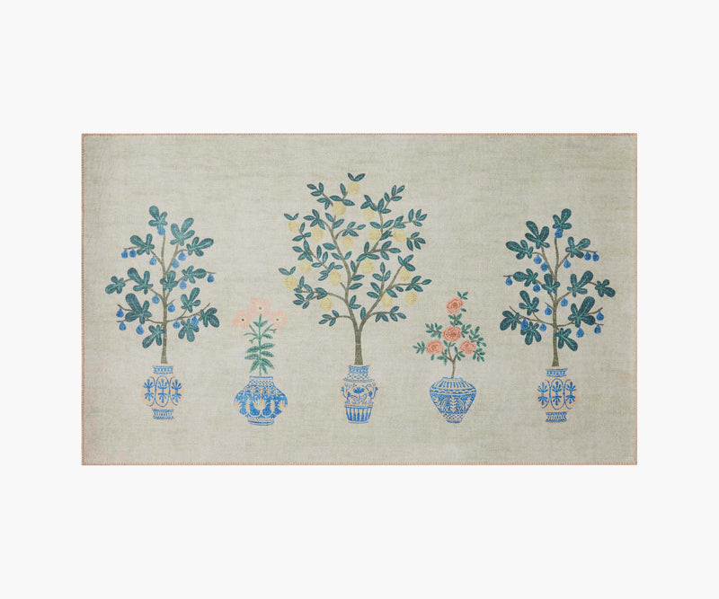 Tracy & Co Atelier Topiary Non-Slip Rug - Ivory