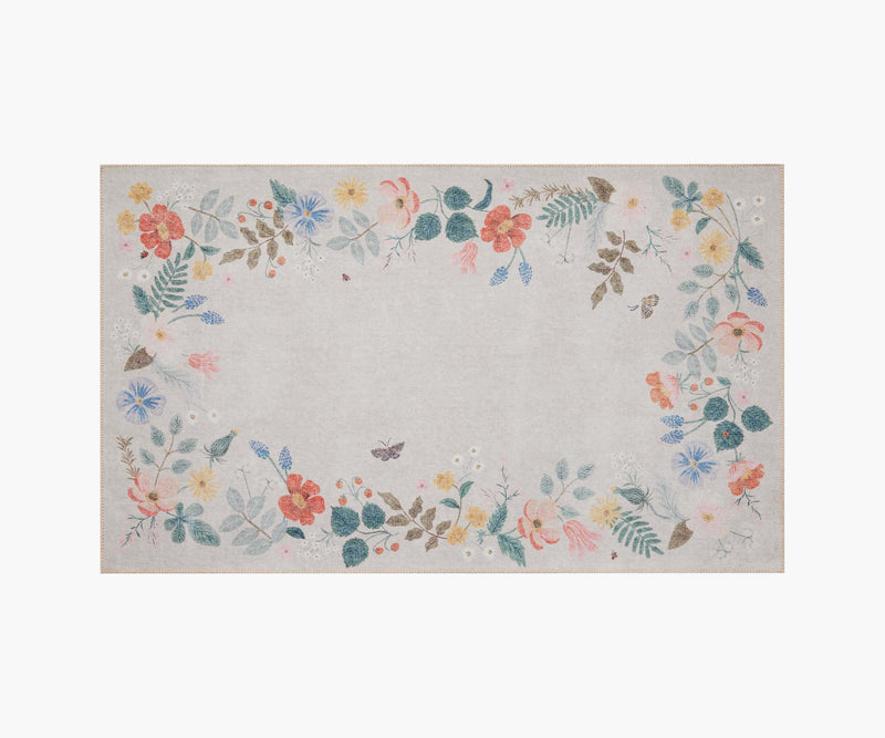 Tracy & Co Atelier Strawberry Fields Border Non-Slip Rug - Cream