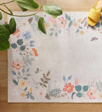 Tracy & Co Atelier Strawberry Fields Border Non-Slip Rug - Cream