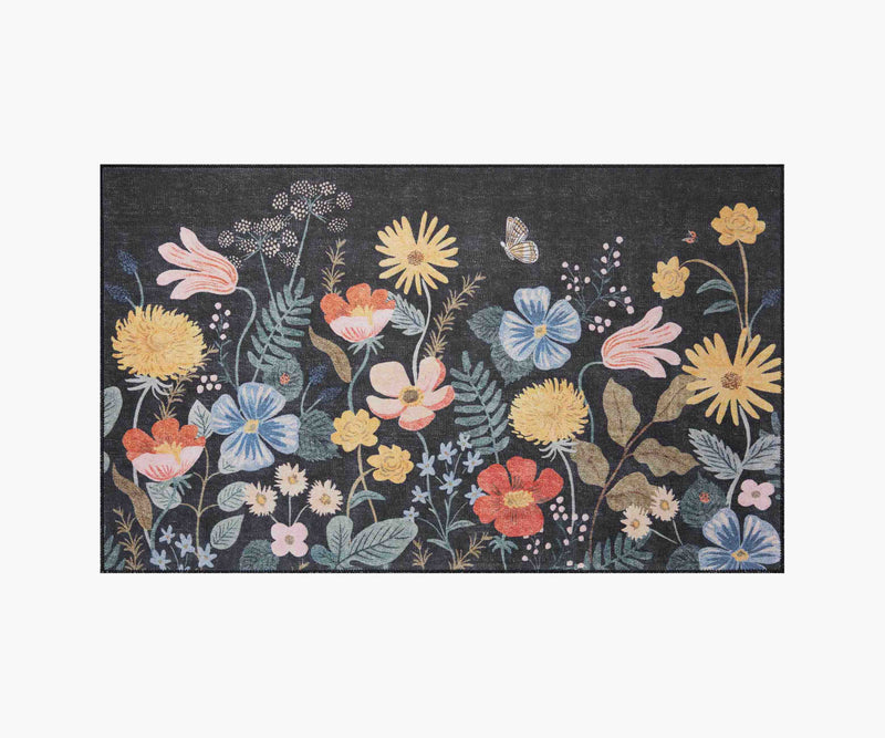 Tracy & Co Atelier Strawberry Fields Non-Slip Rug - Black