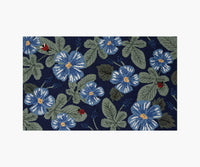 Tracy & Co Minnie Fig Leaf Wool-Hooked Rug - Navy