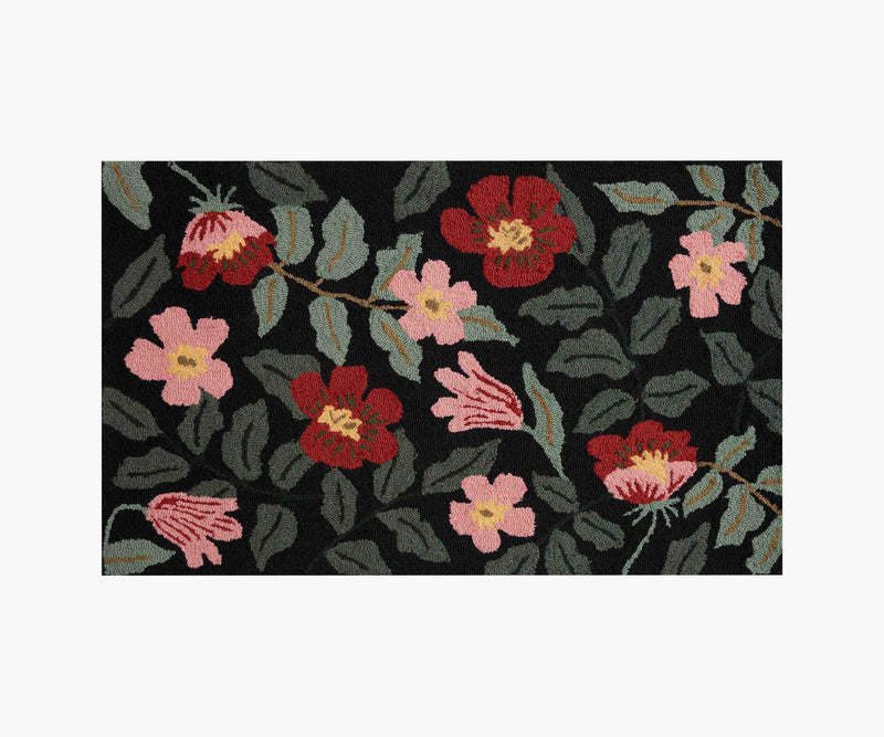 Tracy & Co Minnie Primrose Wool-Hooked Rug - Black Multi