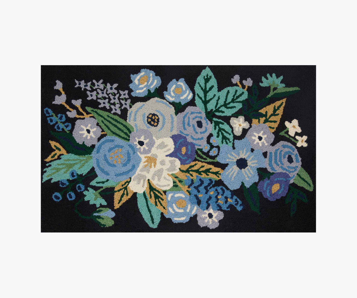 Tracy & Co Minnie Garden Party Wool-Hooked Rug - Black