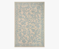 Tracy & Co Arboretum Aviary Wool-Hooked Rug - Periwinkle