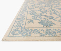 Tracy & Co Arboretum Aviary Wool-Hooked Rug - Periwinkle