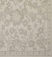 Tracy & Co Arboretum Rose Garden Wool-Hooked Rug - Ivory